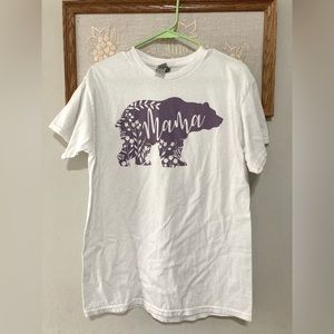 Mama bear t shirt purple floral medium graphic T